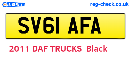 SV61AFA are the vehicle registration plates.