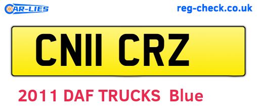 CN11CRZ are the vehicle registration plates.