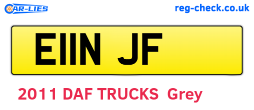 E11NJF are the vehicle registration plates.