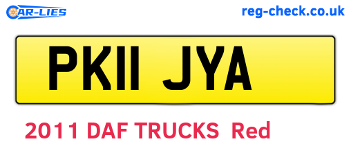 PK11JYA are the vehicle registration plates.