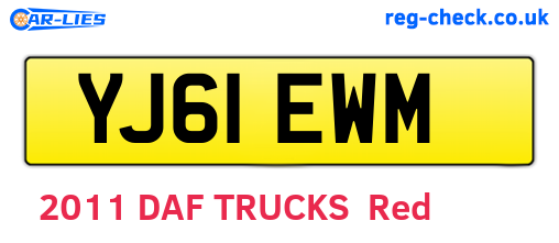 YJ61EWM are the vehicle registration plates.