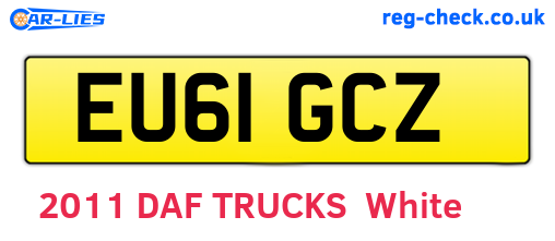 EU61GCZ are the vehicle registration plates.