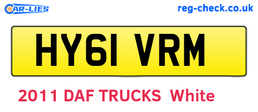 HY61VRM are the vehicle registration plates.