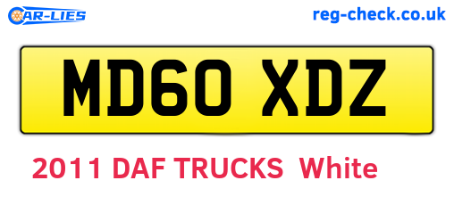 MD60XDZ are the vehicle registration plates.