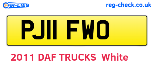 PJ11FWO are the vehicle registration plates.