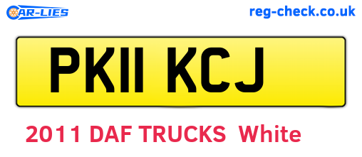 PK11KCJ are the vehicle registration plates.