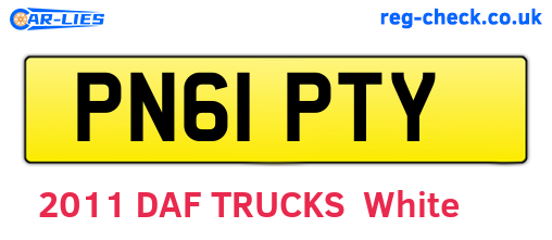 PN61PTY are the vehicle registration plates.