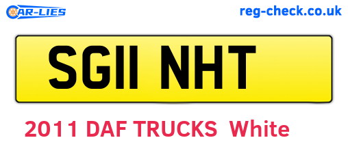 SG11NHT are the vehicle registration plates.