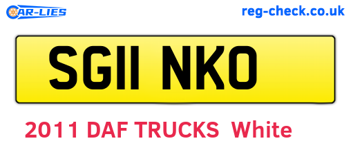 SG11NKO are the vehicle registration plates.