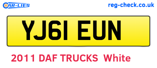 YJ61EUN are the vehicle registration plates.