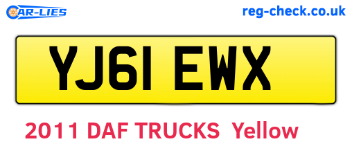 YJ61EWX are the vehicle registration plates.