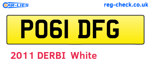 PO61DFG are the vehicle registration plates.