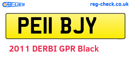 PE11BJY are the vehicle registration plates.