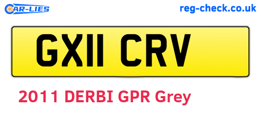 GX11CRV are the vehicle registration plates.