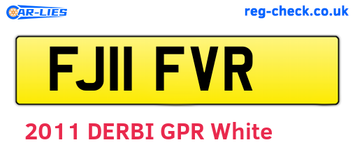 FJ11FVR are the vehicle registration plates.