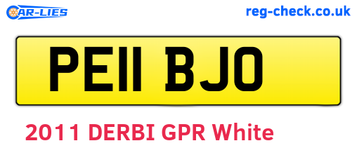 PE11BJO are the vehicle registration plates.