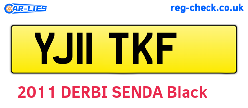 YJ11TKF are the vehicle registration plates.