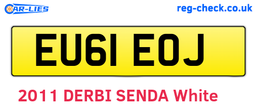 EU61EOJ are the vehicle registration plates.