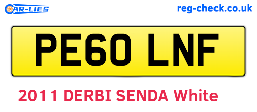PE60LNF are the vehicle registration plates.
