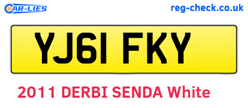 YJ61FKY are the vehicle registration plates.