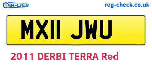 MX11JWU are the vehicle registration plates.