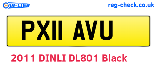 PX11AVU are the vehicle registration plates.