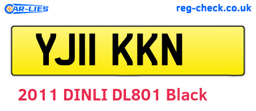 YJ11KKN are the vehicle registration plates.
