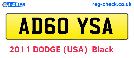 AD60YSA are the vehicle registration plates.