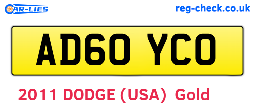 AD60YCO are the vehicle registration plates.