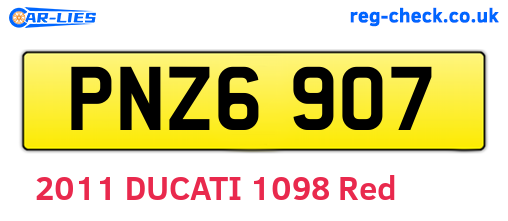 PNZ6907 are the vehicle registration plates.