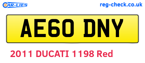 AE60DNY are the vehicle registration plates.