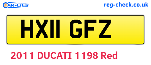 HX11GFZ are the vehicle registration plates.