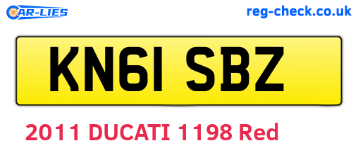 KN61SBZ are the vehicle registration plates.