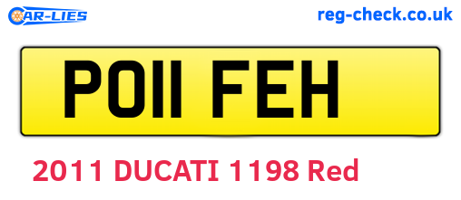 PO11FEH are the vehicle registration plates.