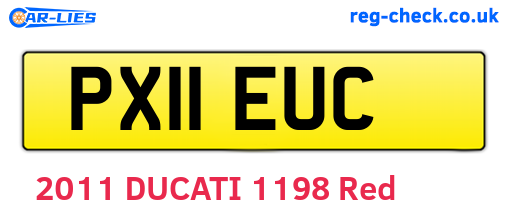 PX11EUC are the vehicle registration plates.
