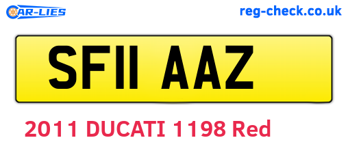 SF11AAZ are the vehicle registration plates.