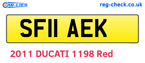 SF11AEK are the vehicle registration plates.