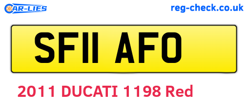 SF11AFO are the vehicle registration plates.