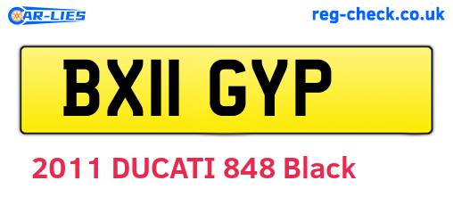 BX11GYP are the vehicle registration plates.