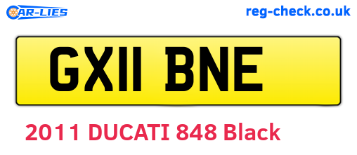 GX11BNE are the vehicle registration plates.