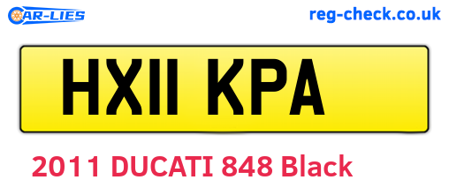 HX11KPA are the vehicle registration plates.