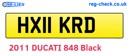 HX11KRD are the vehicle registration plates.
