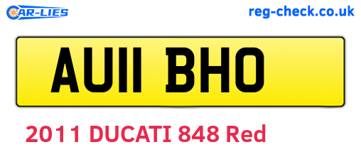 AU11BHO are the vehicle registration plates.