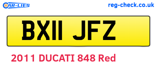 BX11JFZ are the vehicle registration plates.