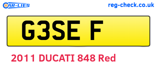 G3SEF are the vehicle registration plates.