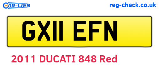 GX11EFN are the vehicle registration plates.