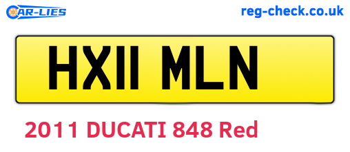 HX11MLN are the vehicle registration plates.