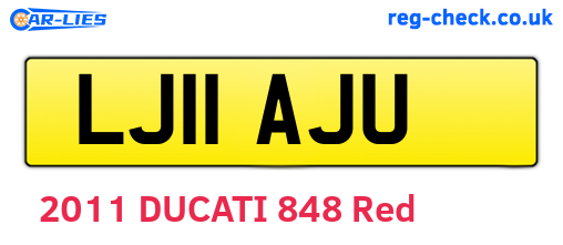 LJ11AJU are the vehicle registration plates.