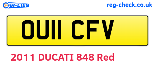 OU11CFV are the vehicle registration plates.