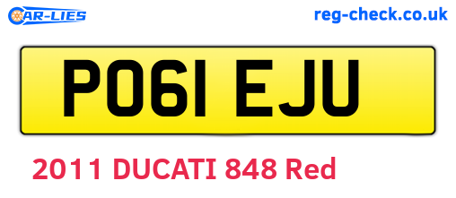 PO61EJU are the vehicle registration plates.